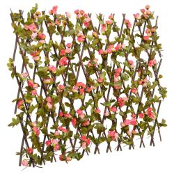 Treillis de lierre artificiel extensible rose fonc&eacute; 180x60 cm
