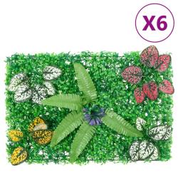 Cl&ocirc;ture &agrave; plantes artificielles 6 pcs vert 40x60 cm