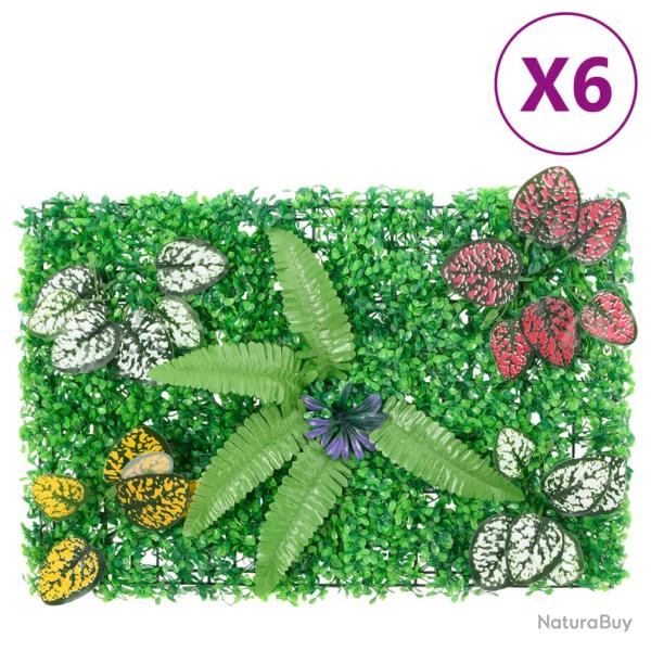 Cl�ture � plantes artificielles 6 pcs vert 40x60 cm