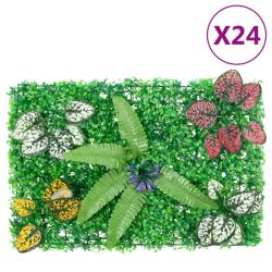 Cl&ocirc;ture &agrave; plantes artificielles 24 pcs vert 40x60 cm
