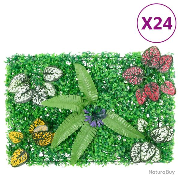 Cl�ture � plantes artificielles 24 pcs vert 40x60 cm