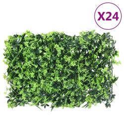 Cl&ocirc;ture &agrave; feuilles artificielles 24 pcs vert 40x60 cm