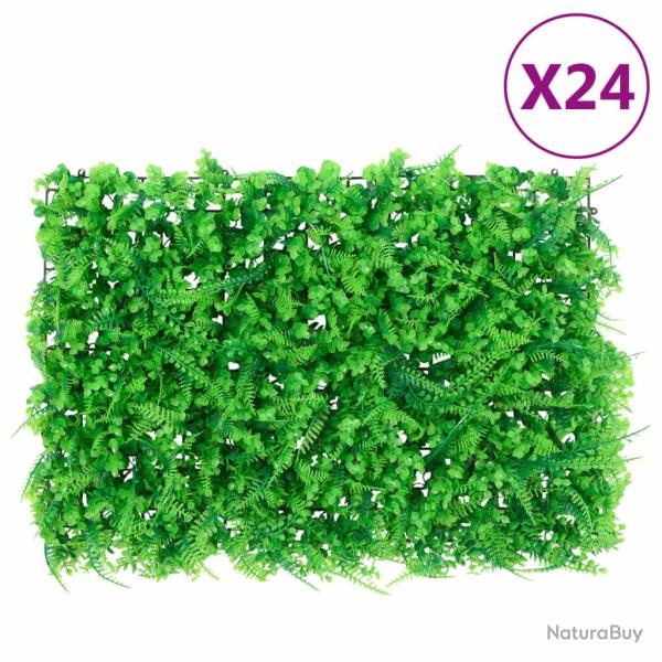 Cl�ture feuilles de foug�re artificielles 24 pcs vert 40x60 cm