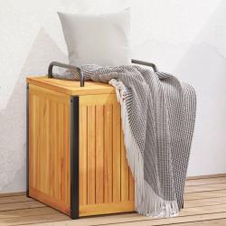 Bo&icirc;te &agrave; coussins d'ext&eacute;rieur bois d'acacia solide et acier