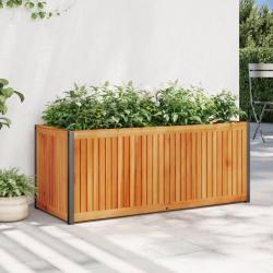 Jardini&egrave;re 110x45x44 cm bois massif d'acacia et acier