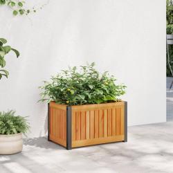 Jardini&egrave;re 45x30x27,5 cm bois massif d'acacia et acier