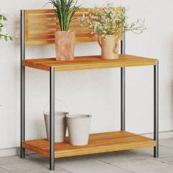 Table de travail de bois d'acacia solide et acier