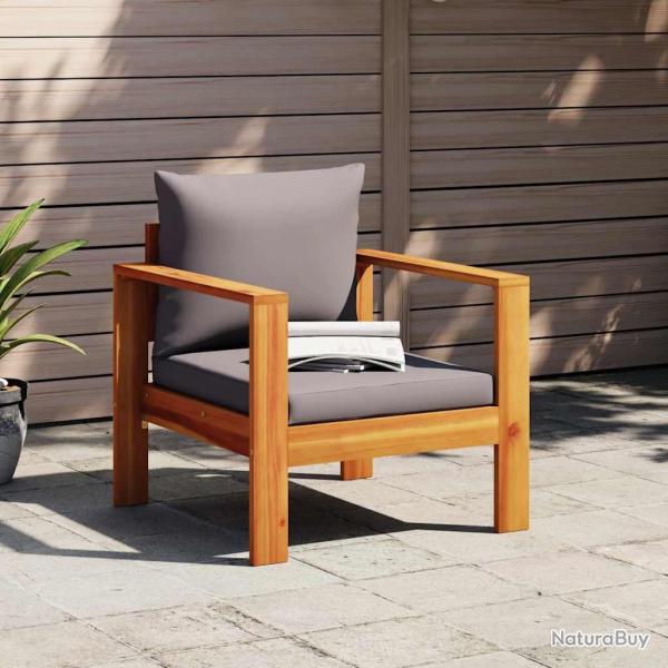 Chaise de avec coussins bois massif d'acacia