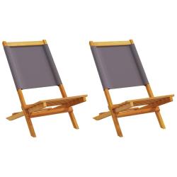 Chaises de lot de 2 anthracite bois acacia massif tissu
