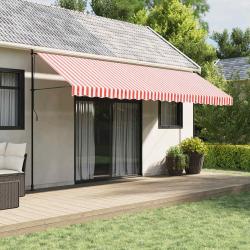 Tissu de remplacement pour auvent rouge et blanc, pour la terrasse, 500 &times; 300 cm