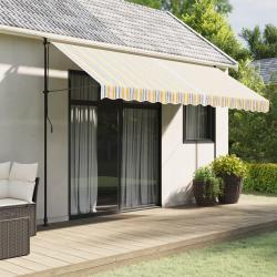 Tissu de remplacement pour auvent rayures multicolores 4x3 m
