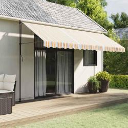 Tissu de remplacement pour auvent orange et bleu 4,5x3,5 m polyester