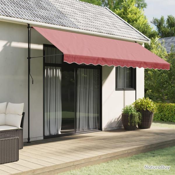 Tissu de remplacement de cantonni�re d'auvent � rayures bordeaux