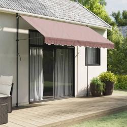 Tissu de remplacement de cantonni&egrave;re d'auvent rayure marron 3 m