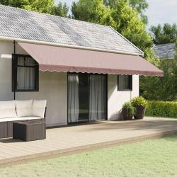 Tissu de remplacement de cantonni&egrave;re d'auvent rayure marron 6 m