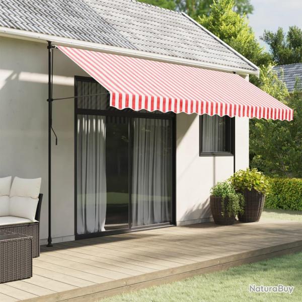 Tissu de remplacement de cantonni�re d'auvent rouge blanc 4 m