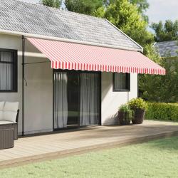 Tissu de remplacement de cantonni&egrave;re d'auvent rouge blanc 5 m