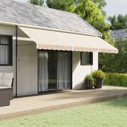 Tissu de remplacement de cantonni&egrave;re d'auvent multicolore 5 m