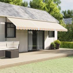 Tissu de remplacement de cantonni&egrave;re d'auvent multicolore 6 m