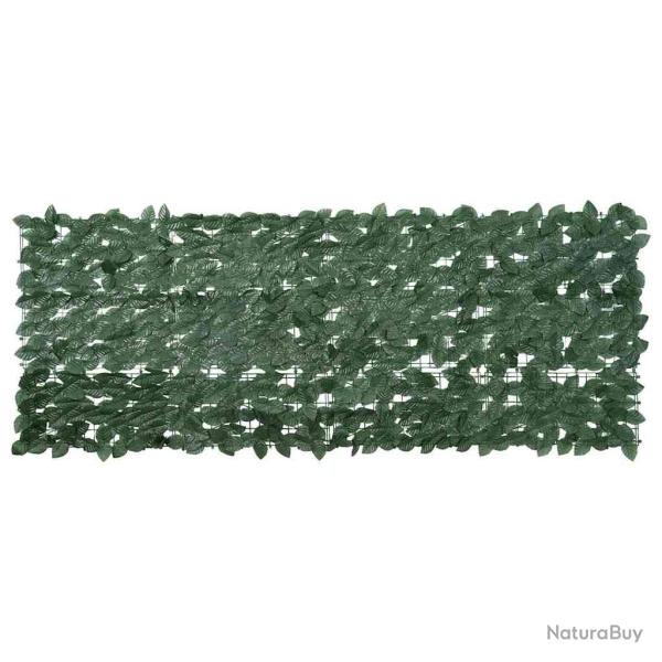 �cran de balcon avec feuilles vert fonc� 200x75 cm