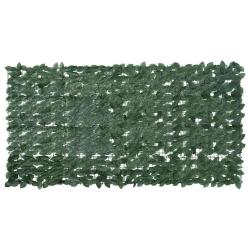 &Eacute;cran de balcon avec feuilles vert fonc&eacute; 200x100 cm