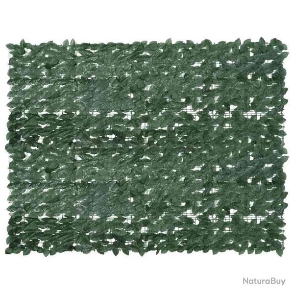 �cran de balcon avec feuilles vert fonc� 200x150 cm