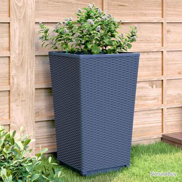 Jardini�res 2 pcs bleu gris 32,5x32,5x57 cm PP