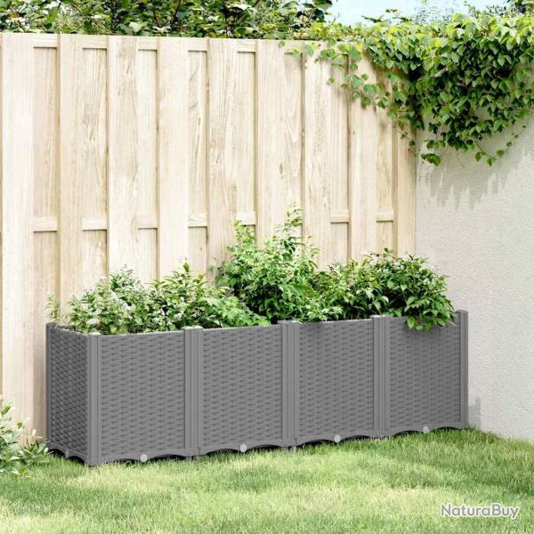 Jardini�re gris clair 160x40x53 cm polypropyl�ne