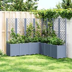 Jardini&egrave;re avec treillis bleu gris 160x160x140 cm PP