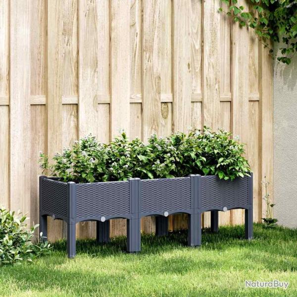 Jardini�re avec pieds bleu gris 120x40x42 cm PP