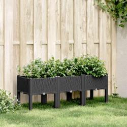 Jardini&egrave;re avec pieds noir 120x40x42 cm PP