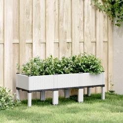 Jardini&egrave;re avec pieds blanc 120x40x42 cm PP