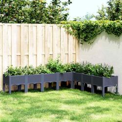 Jardini&egrave;re avec pieds bleu gris 200x160x42 cm PP