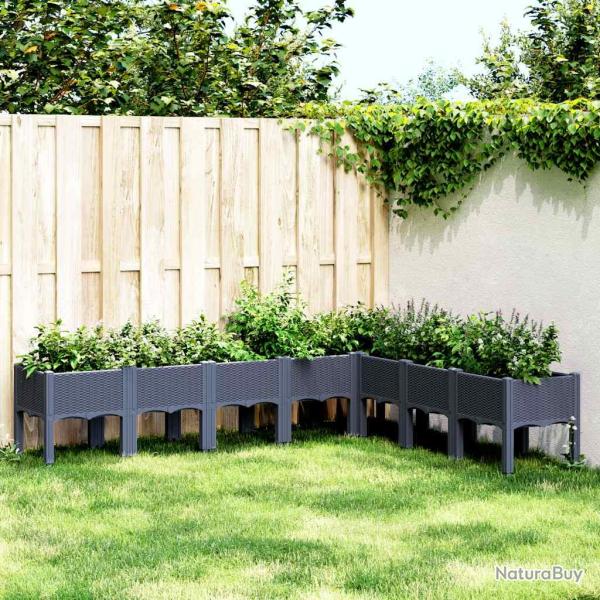 Jardini�re avec pieds bleu gris 200x160x42 cm PP
