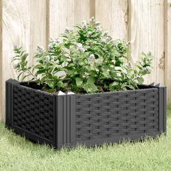 Jardini&egrave;re avec piquets noir 42,5x42,5x28,5 cm PP