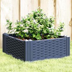 Jardini&egrave;re avec piquets bleu gris 42,5x42,5x28,5 cm PP