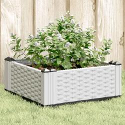 Jardini&egrave;re avec piquets blanc 42,5x42,5x28,5 cm PP