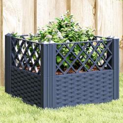 Jardini&egrave;re avec piquets bleu gris 43,5x43,5x43,5 cm PP