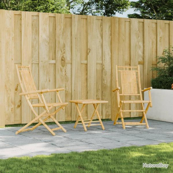 Chaises pliables de lot de 2 53x66x99 cm bambou