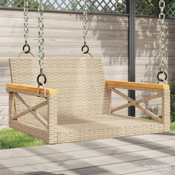 Balancelle beige 63x62x40 cm r�sine tress�e