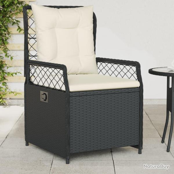 Chaises inclinables de lot de 2 noir r�sine tress�e