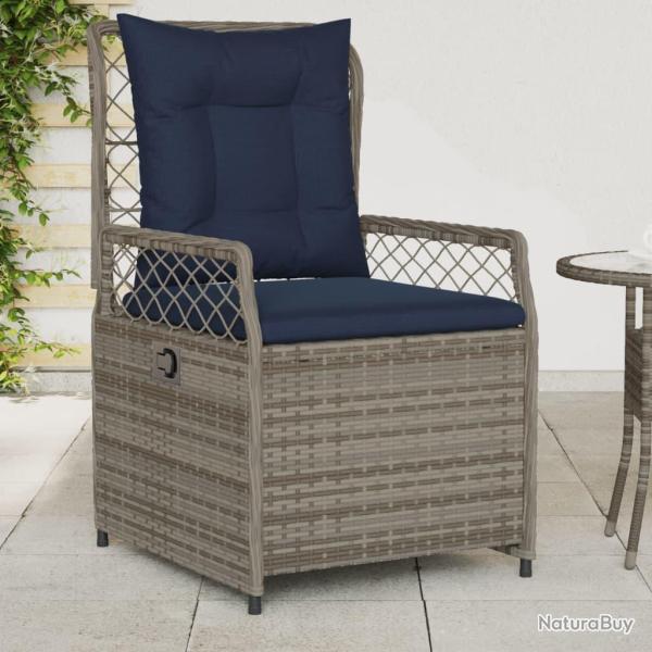 Chaises de inclinables lot de 2 gris r�sine tress�e