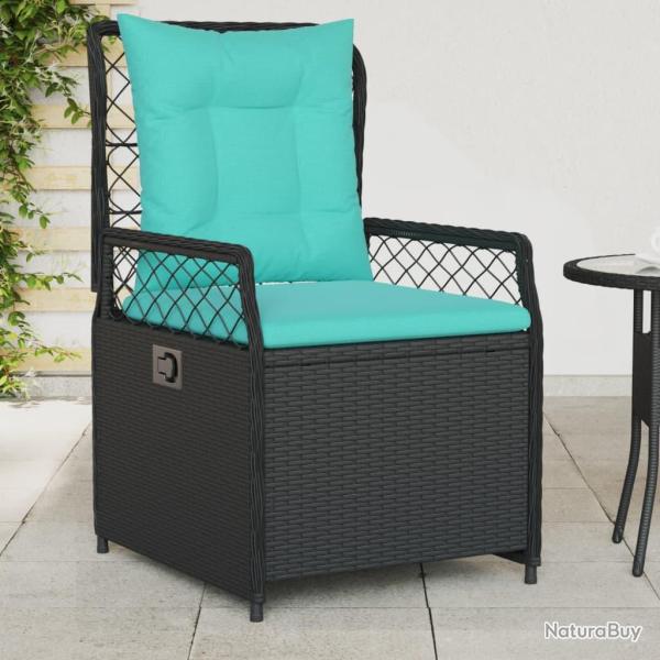 Chaises de inclinables lot de 2 noir r�sine tress�e