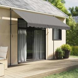 Auvent r&eacute;tractable anthracite 300x150 m tissu et acier