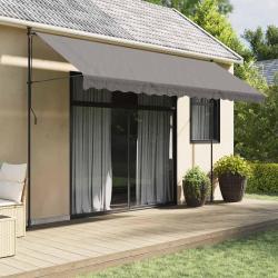 Auvent r&eacute;tractable anthracite 400x150 m tissu et acier
