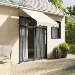Auvent r&eacute;tractable cr&egrave;me 200x115 cm tissu et acier