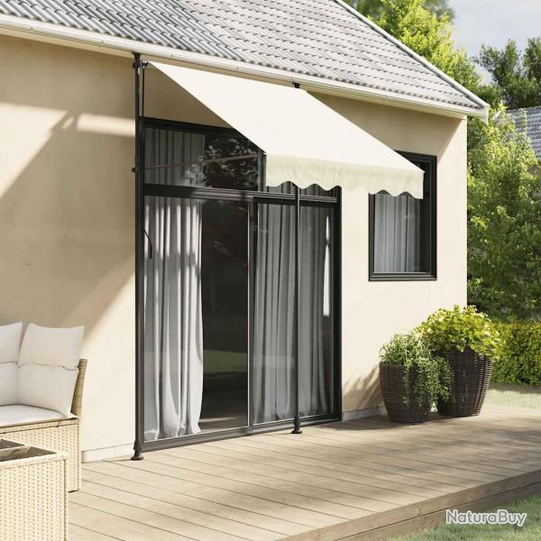 Auvent r�tractable cr�me 200x115 cm tissu et acier
