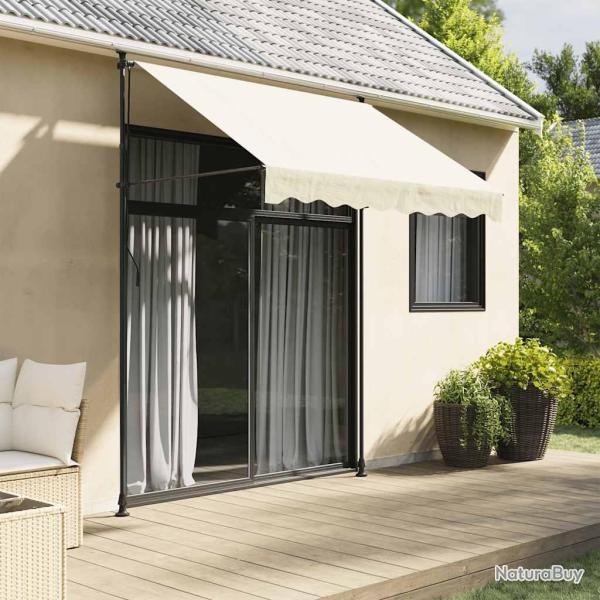 Auvent r�tractable cr�me 250x150 m tissu et acier