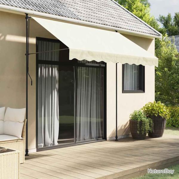 Auvent r�tractable cr�me 300x150 m tissu et acier