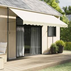 Auvent r&eacute;tractable cr&egrave;me 350x150 m tissu et acier
